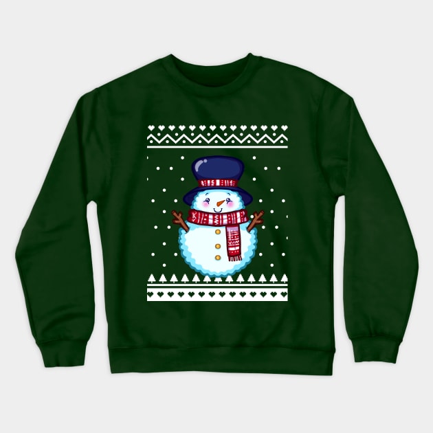 Christmas Sweater Snowman Crewneck Sweatshirt by koneko